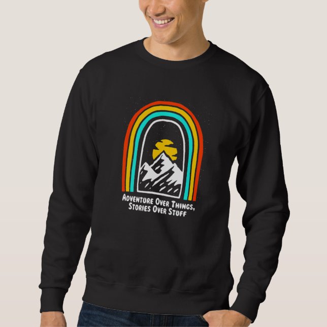 Abenteuer über Geschichten über Camping Sweatshirt (Vorderseite)