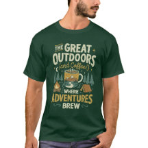 Abenteuer- und Kaffee-T-Shirt