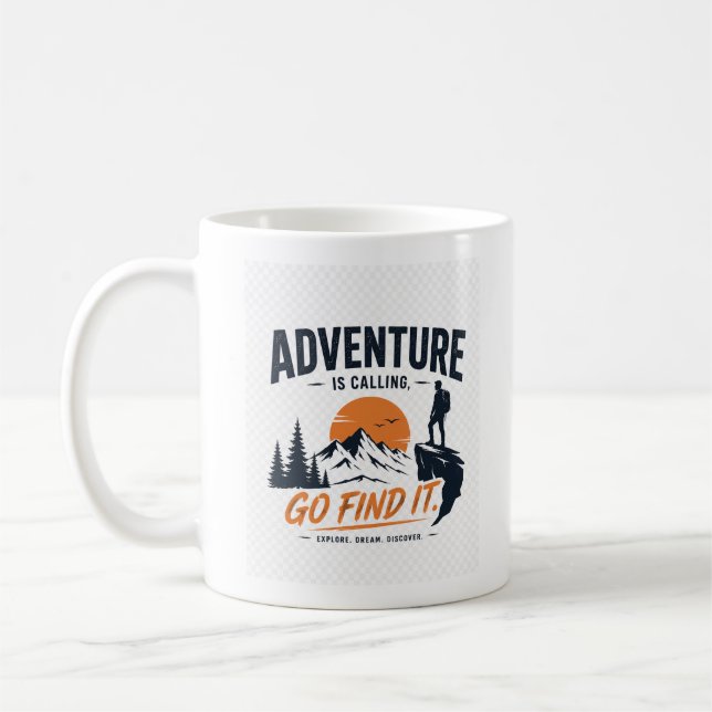 Abenteuer- und Outdoor-Entdecker-Design  Kaffeetasse (Links)