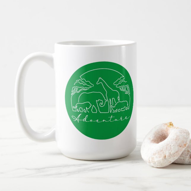 Abenteuer und Safari in Afrika Kaffeetasse (Mit Donut)