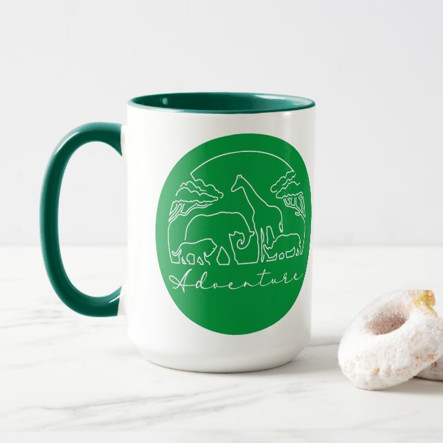 Abenteuer und Safari in Afrika Tasse (Mit Donut)