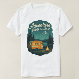 Abenteuer Unter den Sternen Retro Camping Kunst T-Shirt