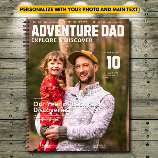 Abenteuer-Vater-Magazin-Cover - Fügen Sie Ihre Sch Notizbuch