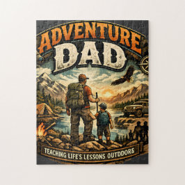 Abenteuer-Vater-Shirt – Vintage Outdoor-Camping  Puzzle