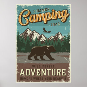 Abenteuer Vintages Camping Poster