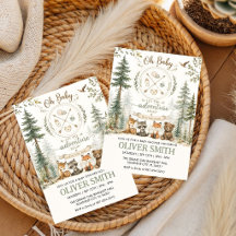 Abenteuer Wald Camping Tiere Baby Shower