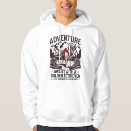 Abenteuer Wandern mit Golden Retriever Design Hoodie