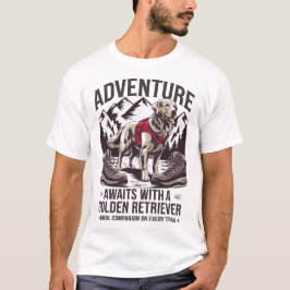 Abenteuer Wandern mit Golden Retriever Design T-Shirt