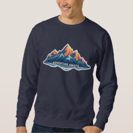 Abenteuer warten auf Berg-Grafik Navy Sweatshirt