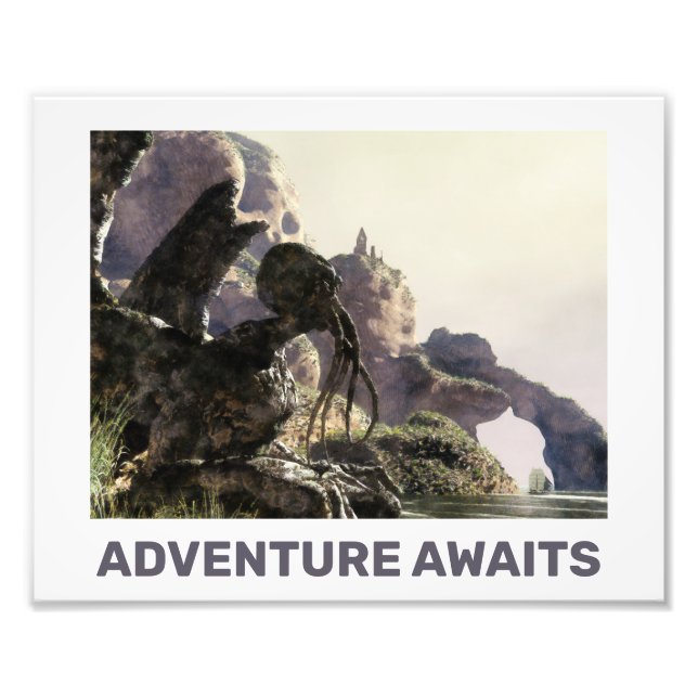 Abenteuer warten. Fantasielandschaft Fotodruck (Vorne)