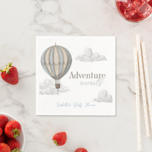 Abenteuer warten Heißluftballon Jungen-Baby-Party Serviette