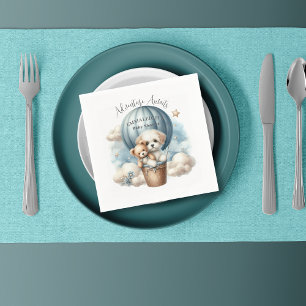 Abenteuer warten Heißluftballon-Welpen-Baby-Party Serviette