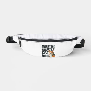 Abenteuer warten mit meinem Hund Vintage-Wanderdes Bauchtasche