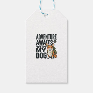 Abenteuer warten mit meinem Hund Vintage-Wanderdes Geschenkanhänger