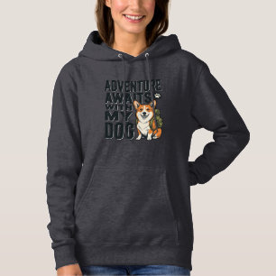 Abenteuer warten mit meinem Hund Vintage-Wanderdes Hoodie
