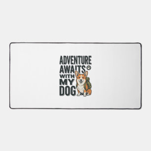 Abenteuer warten mit meinem Hund Vintage-Wanderdes Schreibtischunterlage