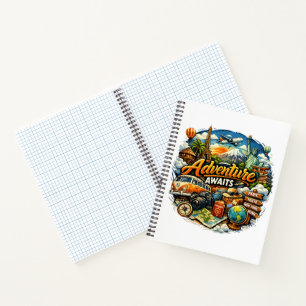 Abenteuer warten Reisecollage Vintage-Urlaub Notizbuch