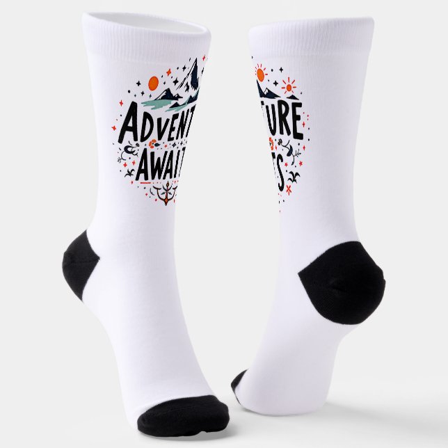 Abenteuer warten socken (Gewinkelt)