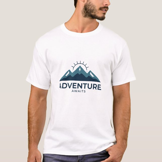 Abenteuer warten T-Shirt | Bergwandern Tee  (Vorderseite)