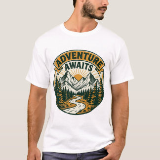 Abenteuer warten Vintage-Berg Outdoor T-Shirt