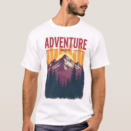 Abenteuer warten - Vintage Berg & Wald T-Shirt