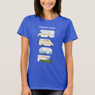 Abenteuer warten! Vintage Camper Vanlife RV T-Shirt