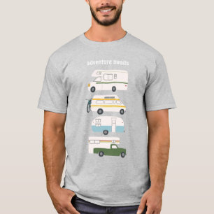Abenteuer warten! Vintage Camper Vanlife Wohnmobil T-Shirt