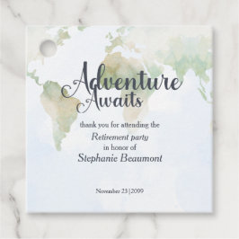 Abenteuer warten Weltkarte Ruhestandsparty Geschenkanhänger