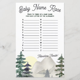 Abenteuer wartet! Baby Name Race Baby Showspiel