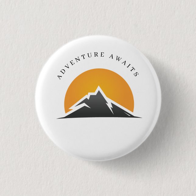 Abenteuer wartet Berg Knopf Button (Vorderseite)