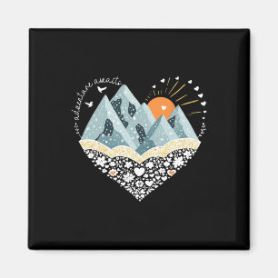 Abenteuer wartet Bergwandern Camping Natur Liebhab Magnet