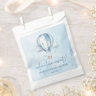 Abenteuer wartet! Blue Hot Air Balloon Baby Dusche Geschenktütchen