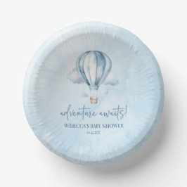 Abenteuer wartet! Blue Hot Air Balloon Baby Dusche Pappteller