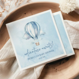 Abenteuer wartet! Blue Hot Air Balloon Baby Dusche Serviette