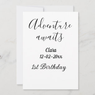 Abenteuer wartet glücklicher 1. Geburtstag Name Da Einladung