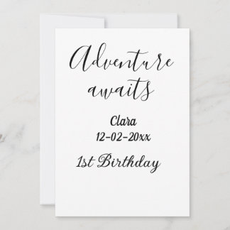 Abenteuer wartet glücklicher 1. Geburtstag Name Da Einladung