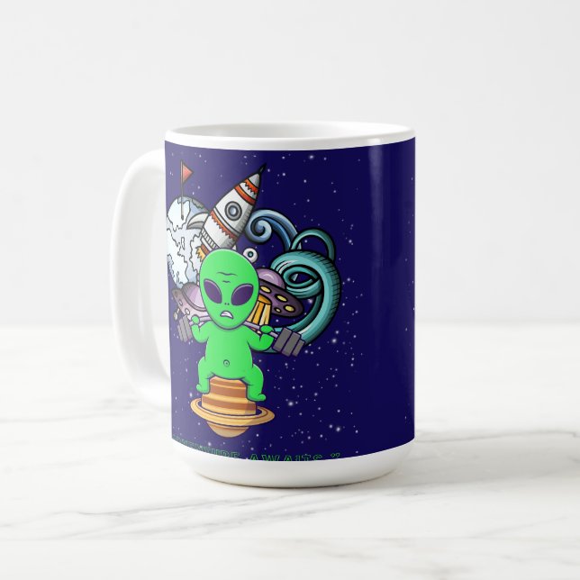 Abenteuer wartet kaffeetasse (Vorderseite Links)