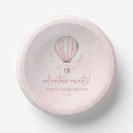 Abenteuer wartet! Pink Hot Air Ballon Babydusche Pappteller