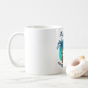 Abenteuer wartet Reisebug - Retro Van & Palm Tre Kaffeetasse
