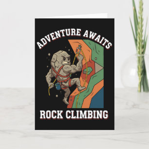 Abenteuer wartet Rock Climbing Fun Art  Karte