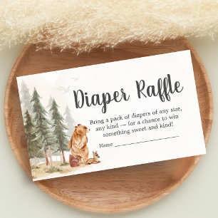 Abenteuer wartet Wald-Duschwindel-Raffle Begleitkarte