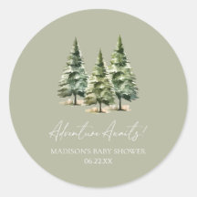 Abenteuer wartet! Winter Pine Trees Baby Dusche