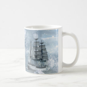 Abenteuer Winter Schneesturm Vintage Piratenschiff Tasse