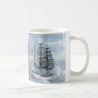 Abenteuer Winterschnee Sturm Vintag Piratenschiff Tasse