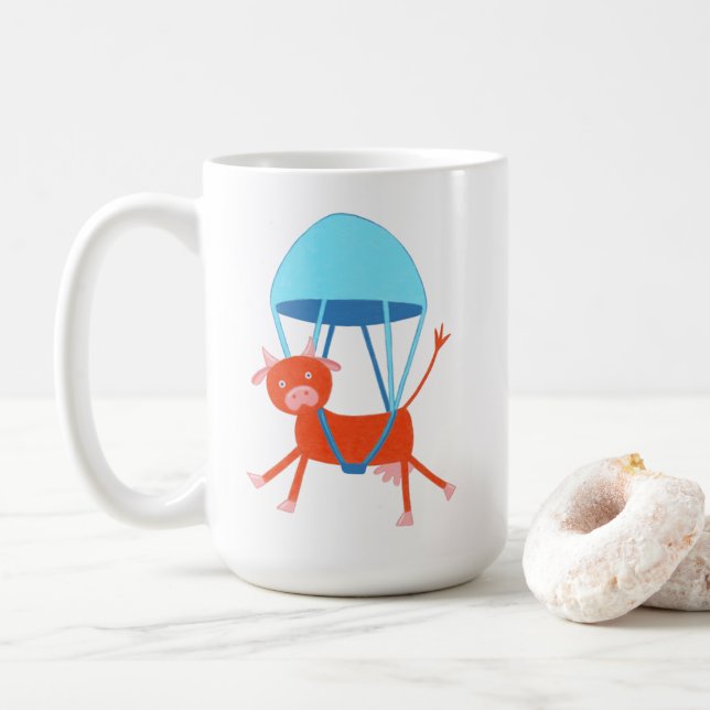 Abenteuerliche Kuh Kaffeetasse (Mit Donut)