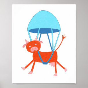 Abenteuerliche Kuh Poster