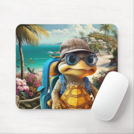 Abenteuerliche Niedliche kleine Schildkröte mit Ru Mousepad