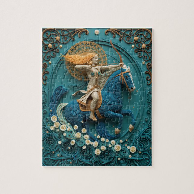 Abenteuerlicher Schütze - Papierquilling Puzzle (Vertikal)