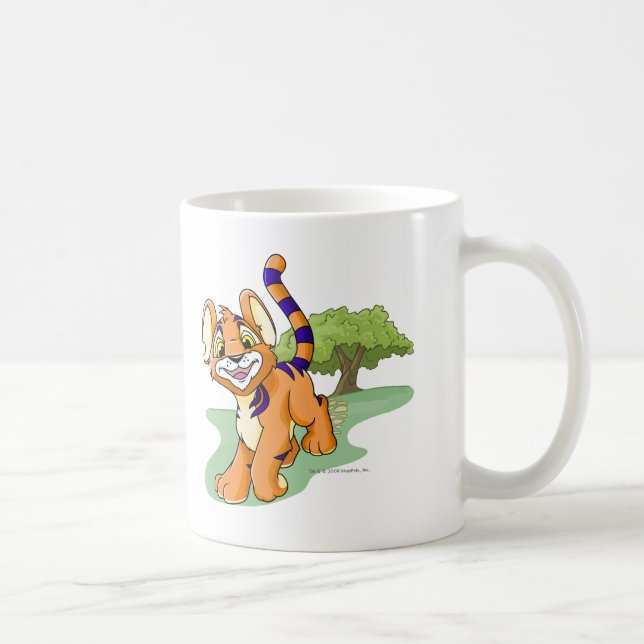 Abenteuerliches orange Kougra auf Geheimnis-Insel Kaffeetasse (Rechts)
