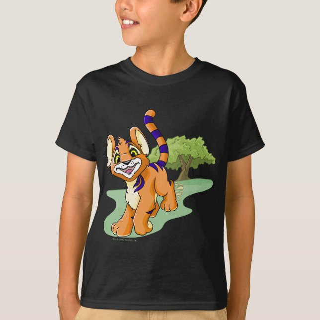 Abenteuerliches orange Kougra auf Geheimnis-Insel T-Shirt (Vorderseite)